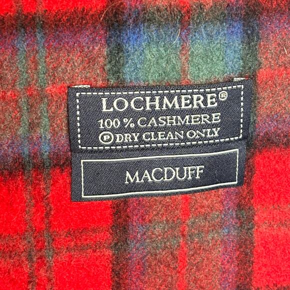 Lochmere 100% Cashmere Macduff Red Tartan Plaid Luxury Winter Cozy Scarf - Picture 3 of 8